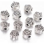 Kovový korálek - starostříbrný - koruna - 12,5 x 12 x 7 mm - 1 ks – Zboží Dáma