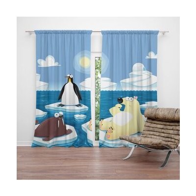 Sablio Závěs Lední zvířátka: 2ks 140x250cm – Hledejceny.cz