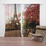 Sablio Závěs Eiffelova věž a červený strom: 2ks 140x250cm – Hledejceny.cz