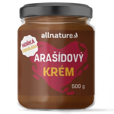 Allnature arašídové máslo s hořkou čokoládou 500 g – Zbozi.Blesk.cz