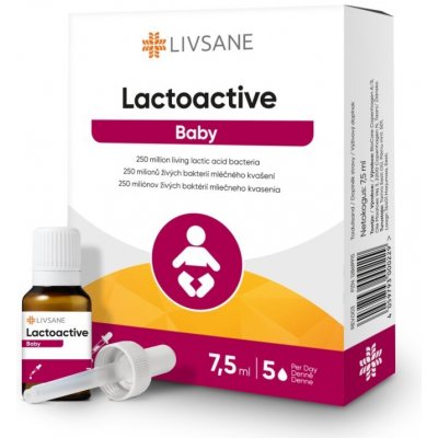 LIVSANE Lactoactive Baby PROBIOTIKA kapky pro kojence 7.5 ml