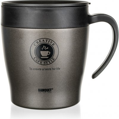 Banquet Termohrnek TAZZA 330 ml antracit – Sleviste.cz