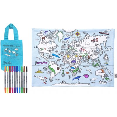 Eatsleepdoodle Prostírání k vybarvení World map Vymaluj a vyper – Hledejceny.cz