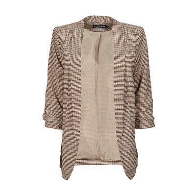 Pieces dámská saka / Blejzry PCBOSS 3/4 PRINTED BLAZER Hnědá – Zboží Dáma