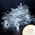 DecoLED Světelný řetěz s krystalky 8m ledově bílá s flash – Hledejceny.cz
