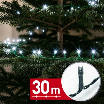 Phenom LED světelný řetěz 30 m 600 LED studená bílá se zeleným kabelem – Hledejceny.cz