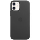 Pouzdro a kryt na mobilní telefon Apple iPhone 12 mini Leather Case MagSafe Black MHKA3ZM/A