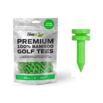 GOLF ONE8 Premium 100% Bamboo Golf Tees 25mm (1") - zelená 25ks – Zboží Dáma
