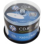 HP CD-R 700MB 52x, printable, cakebox, 50ks (69312) – Zboží Mobilmania