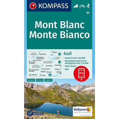 Kompass 85 Mont Blanc/Monte Bianco 1:50 000 turistická mapa