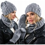 Fashionweek dámská souprava čepice šály a rukavic A9 šedý – Hledejceny.cz