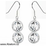 Swarovski Elements Rivoli vlepený krystal stříbrné náušnice bimbací visací bílé kulaté 31269.1 Crystal bílá čirá křišťálová – Hledejceny.cz