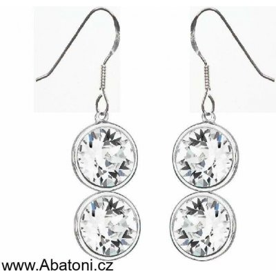 Swarovski Elements Rivoli vlepený krystal stříbrné náušnice bimbací visací bílé kulaté 31269.1 Crystal bílá čirá křišťálová – Hledejceny.cz