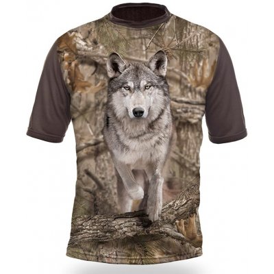 Tričko Myslivecké kr. rukáv Vlk 3D b. Kamufláž – Zboží Dáma