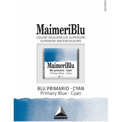 Maimeri Blu Akvarelová barva Primary Blue Cyan 400 1,5 ml 1 ks – Zboží Dáma