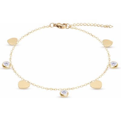 Ellami Řetízek na nohu, srdce se zirkony 3001798 – Zboží Dáma