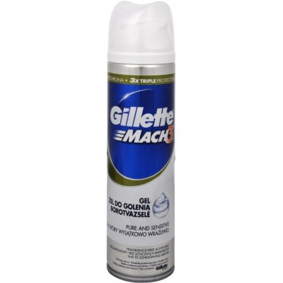 Gillette Mach3 Pure & Sensitive gel na holení 200 ml – Zbozi.Blesk.cz