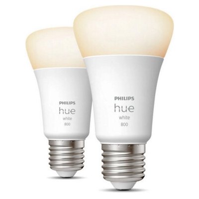 Philips LED žárovka E27 Hue 2ks 9W 60W teplá bílá 2700K stmívatelná – Hledejceny.cz