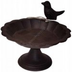 Esschert Design Pítko s ptáčkem na nízké noze 18 x 15 x 14 cm litina – Zboží Mobilmania