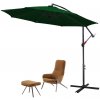 Zahradní slunečník Jiubiaz 3,5m slunečník UV40+ Camping Pendulum Umbrella Pavilion Garden Umbrella Zelená