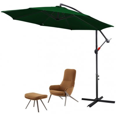 Jiubiaz 3,5m slunečník UV40+ Camping Pendulum Umbrella Pavilion Garden Umbrella Zelená – Zboží Mobilmania