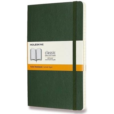 Moleskine L, měkké desky linkovaný zelený – Sleviste.cz
