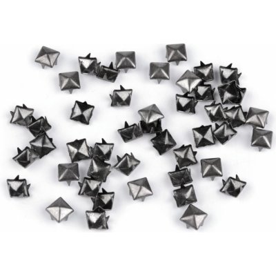 Cvočky na oblečení z nerezové oceli 7x7 mm pyramida - nikl černý (50 ks) – Zboží Dáma
