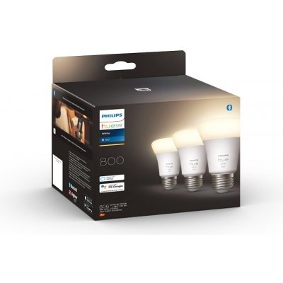 Philips Hue Bluetooth LED White set 3ks žárovek 8719514329881 E27 A60 3x9W 3x800lm 2700K bílé stmívatelné – Hledejceny.cz