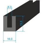 00535067 Pryžový profil tvaru "U", 19,8x16/6mm, 70°Sh, EPDM, -40°C/+100°C, černý – Zboží Mobilmania