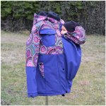 Shara softshellová členěná zimní bunda pro přední nošení kratší modrofialová/kaleidoskop – Zboží Dáma