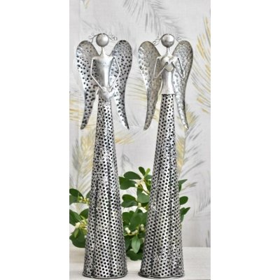 Plechový anděl Deco stříbrný s patinou balení 2 ks 54,5 cm mix druhů – Hledejceny.cz
