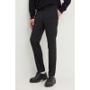 Pánské tepláky HUGO Kalhoty s příměsí vlny černá jednoduché 50519673
