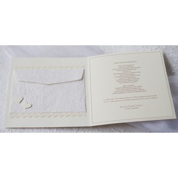 Amáluška Luxusní velké svatební blahopřání s ručním papírem ... barva na Vaše přání dle svatby základní barva: bílá, varianta: s obálkou a textem uvnitř