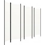 Greatstore 6dílný paraván krémově bílý 300 x 180 cm – Zboží Dáma