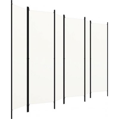 Greatstore 6dílný paraván krémově bílý 300 x 180 cm – Zboží Dáma