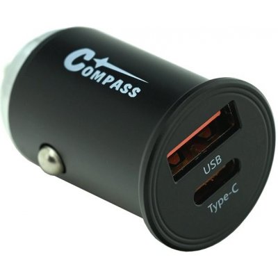 Compass zástrčka 12/24V nízkoprofilová QC3/PD3 USB-A/USB-C 30W – Hledejceny.cz