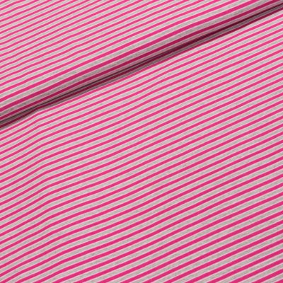 Bavlněný úplet 6202 0015, růžovo-šedý proužek, š.175cm (látka v metráži) – Zboží Mobilmania