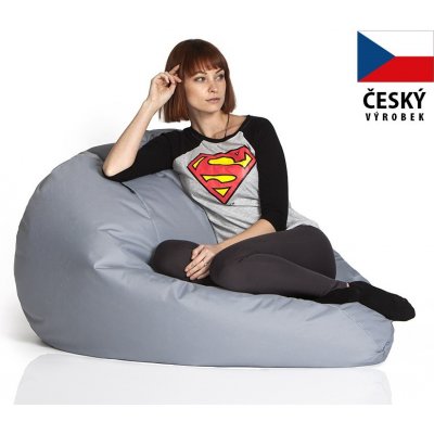 CrazyShop sedací vak Hruška Mega šedá – Sleviste.cz