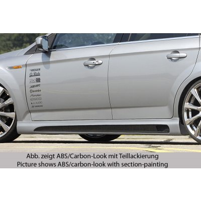 Rieger boční práh SG-Design mont. strana pravá pro Ford Mondeo BA7 combi, fastback, sedan vč. faceliftu, r.v. 03/07-09/10, 10/10-09/14, plast ABS s povrchovou úpravou Carbon-Look, s prolisem a výřezem | Zboží Auto