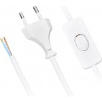 Solight flexo šňůra, 2m, 2 x 0,75mm2, bílá, plochá, vypínač PF50 – Sleviste.cz