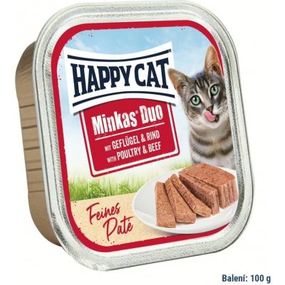 Happy Cat Minkas Duo Paté Drůbež & Hovězí 100 g – Sleviste.cz