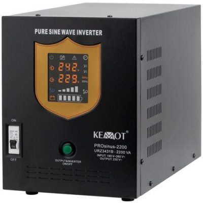 KEMOT PROsinus-2200 záložní (nouzový) zdroj ​​1600W 12V pro čerpadla ústředního topení nebo čerpadla v krbových instalacích Black/černý