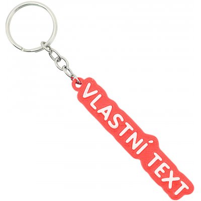 Přívěsek na klíče Agadi Designová s vlastním textem Rubin red – Zboží Mobilmania