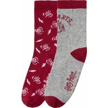 Harry Potter Dívčí ponožky 2 páry červená/šedá