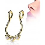 Šperky4U falešný piercing do nosu septum ST0020-GD