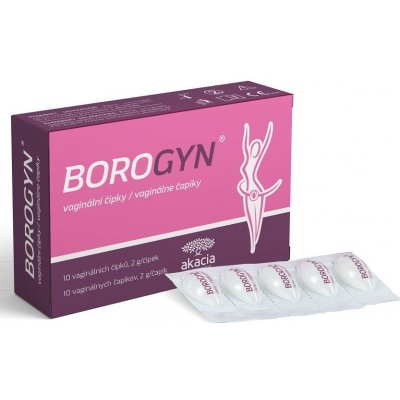 Borogyn vaginální čípky 10 x 2 g
