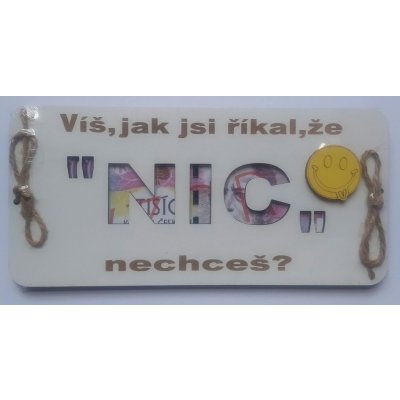 Dřevěné přání Nic pro muže – Zboží Mobilmania