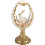 Clayre & Eef Bílo-zlaté vajíčko na podstavci s králíčkem - 12*11*22 cm – Hledejceny.cz