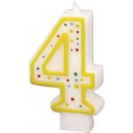 Amscan Narozeninová svíčka 7,3cm s puntíčky číslo 4 – Zboží Dáma