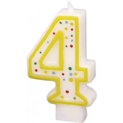 Amscan Narozeninová svíčka 7,3cm s puntíčky číslo 4 POZOR mix barev – Hledejceny.cz